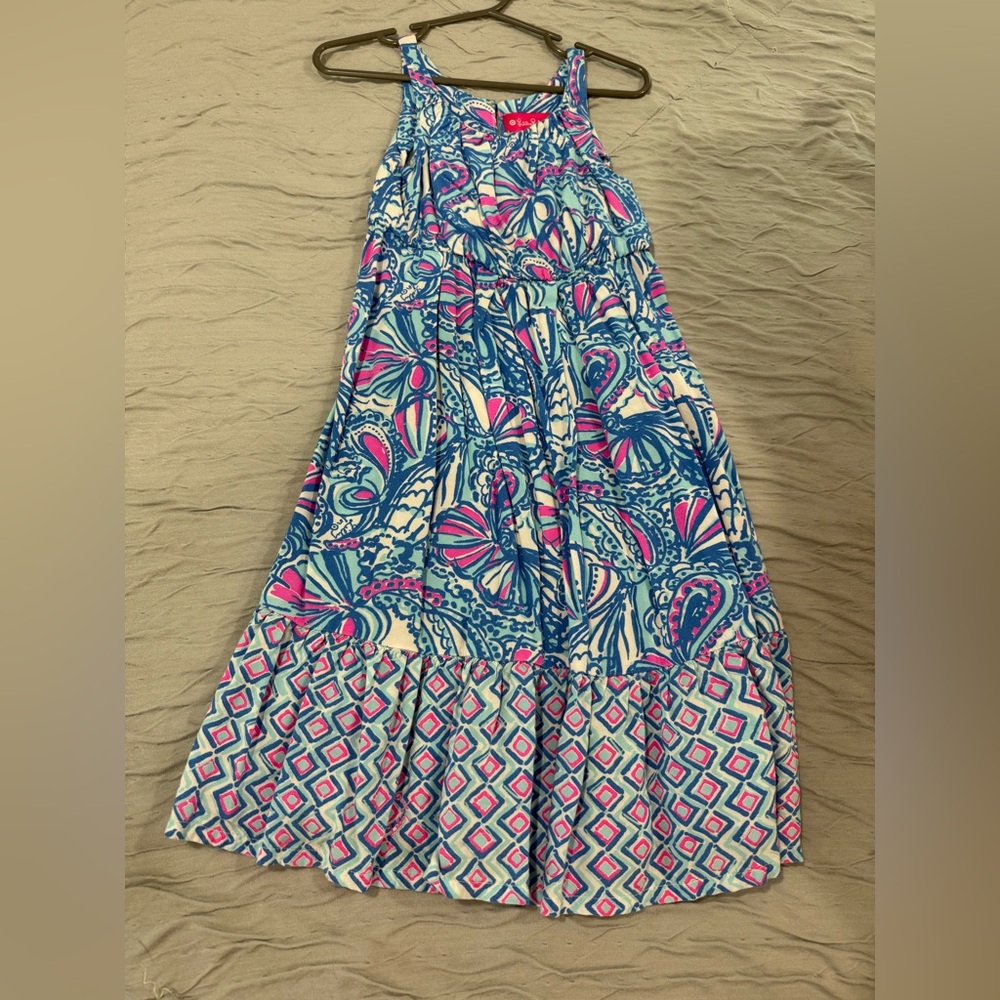 Lilly Pulitzer Blue and Pink Maxi Skirt